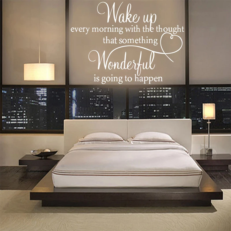 Heart Family Wonderful Bedroom Quote Wall Stickers Removable Art Decals for DIY Room Decor