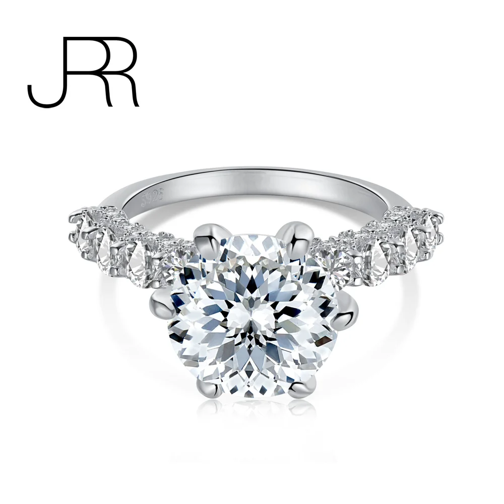 

JRR Free Shipping 925 Sterling Silver Crushed Ice Cut Lab Sapphire Emerald High Carbon Diamonds Gemstone Rings Jewelry Wholesale