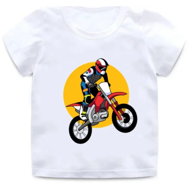 Motocross Rider  Hot Sale Kids T-Shirt Baby Boys Casual Funny Summer Children Streetwear Girls Clothes