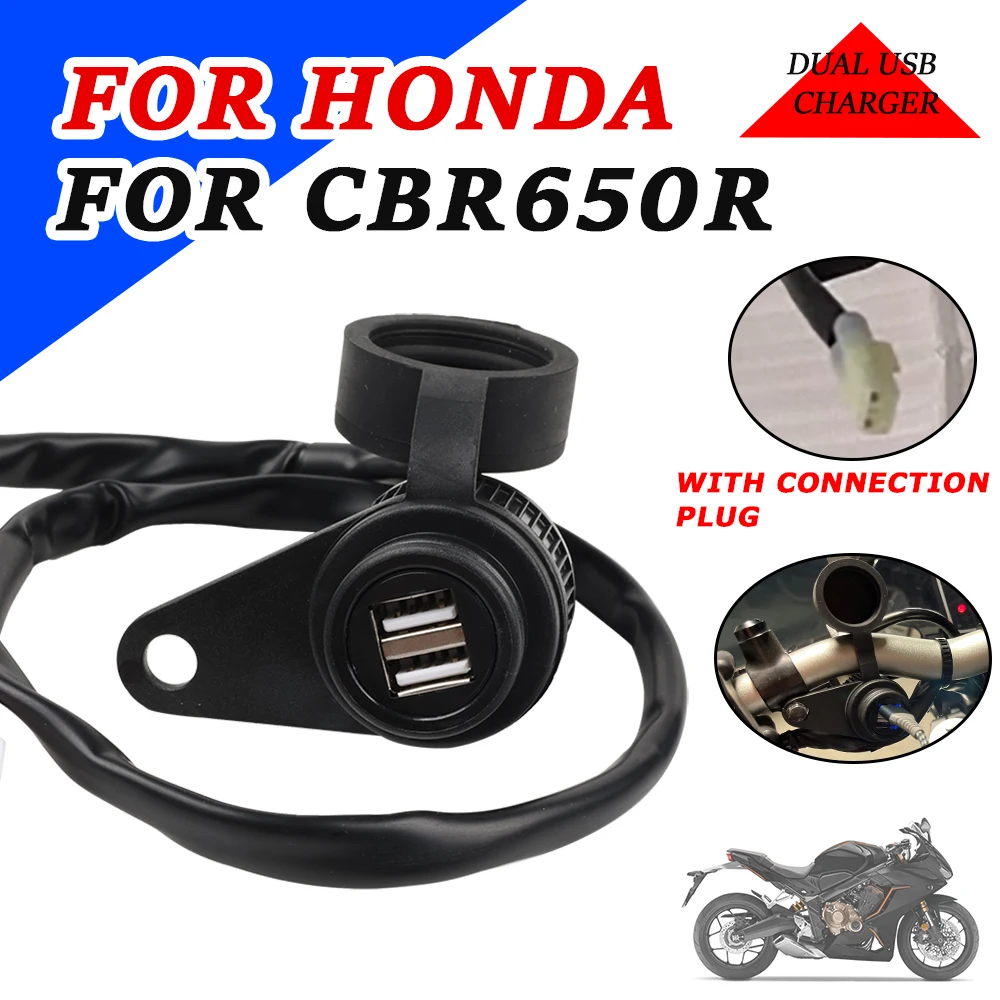 Dual USB Carregador Tomada Adaptador Plug, DC Outlet Converter para Honda CBR650R CBR 650 R 650R CBR650 R Acessórios de motocicleta