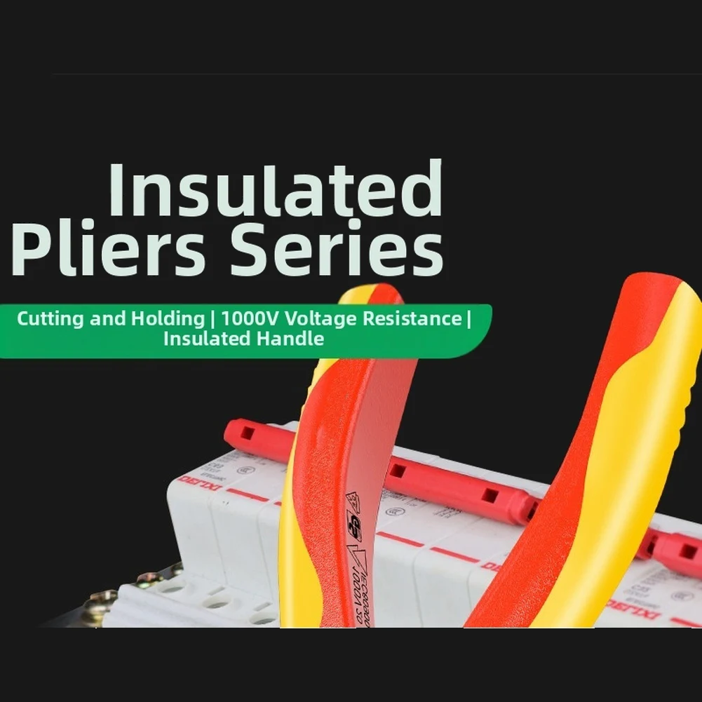High Voltage Insulated Pliers Electrician Wire Cutters Insulated Pliers Precision Cutting Blades Cuts Wires Up To 2.0mm
