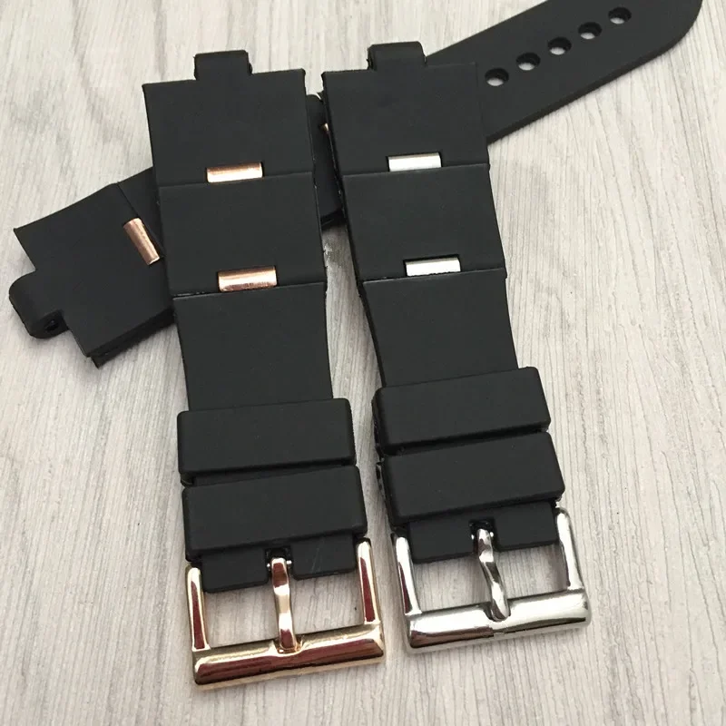 Para pulseira de relógio de borracha Bulgari com interface convexa acessórios de relógio macios e confortáveis masculinos e femininos 22x8mm 24x8mm