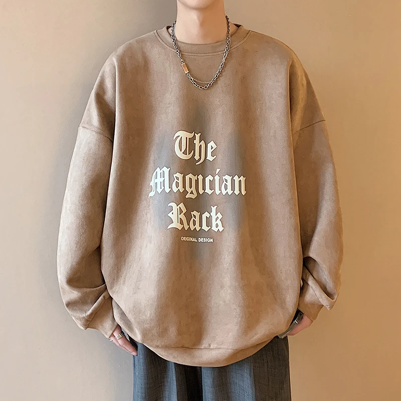 

CUMUKKIYP Модная толстовка с капюшоном для мужчин, Коллекция осень-зима 2023, замша и принт в стиле гавани