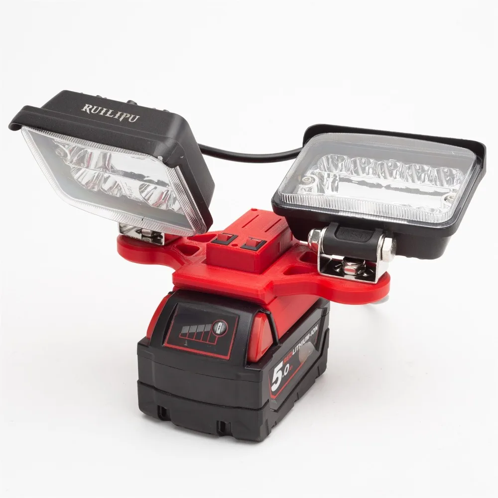 Imagem -03 - Lámpara Portátil de Acampamento 1x Luz de Trabalho Led para Baterias de Lâmpada de Cabeça Milwaukee 18v 20v 5600lm Cabeças com Usb Recarregável