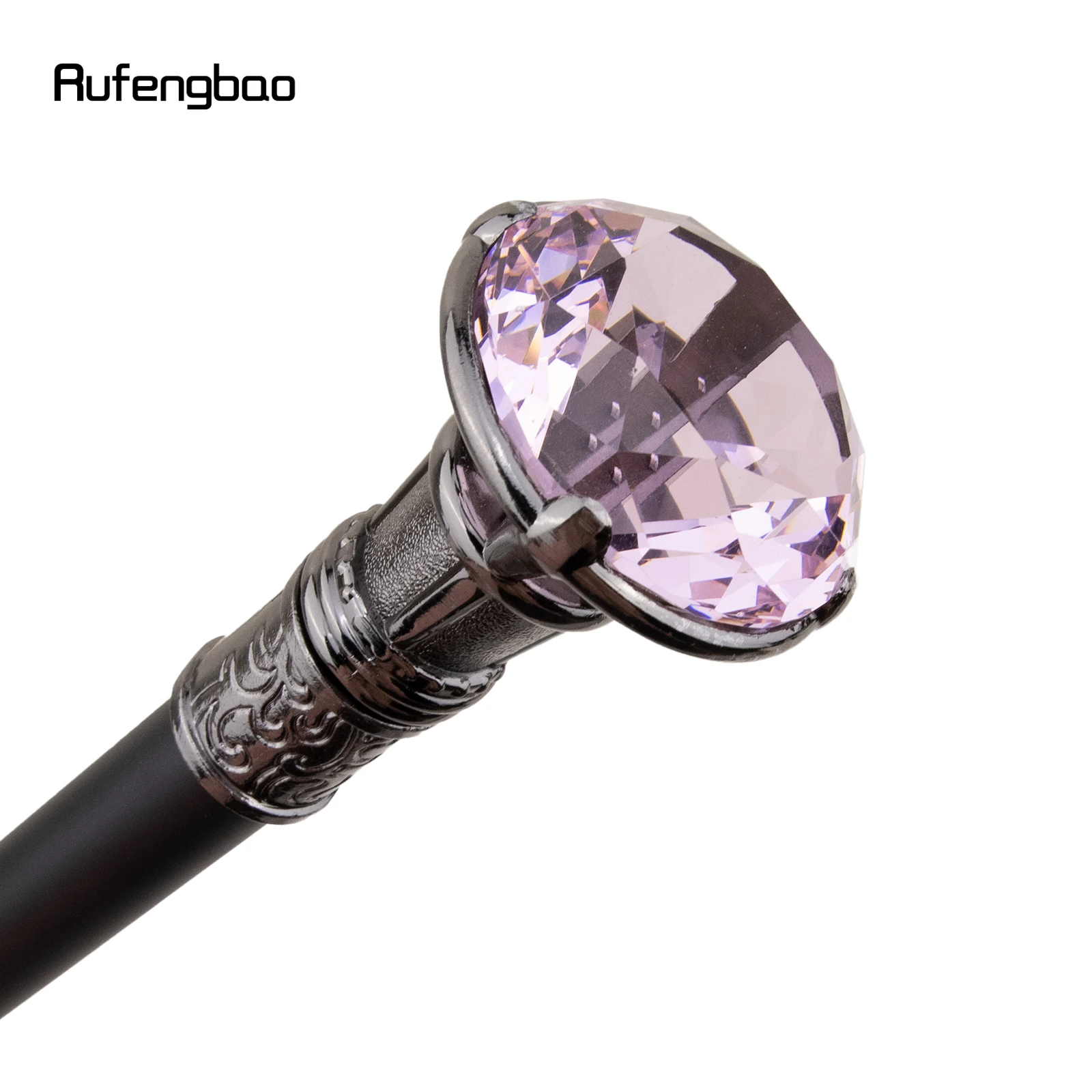 Roze Diamant Type Zilveren Riet Mode Wandelstok Gentleman Elegante Cosplay Riet Knop Crosier 93cm Prestaties Podium Riet