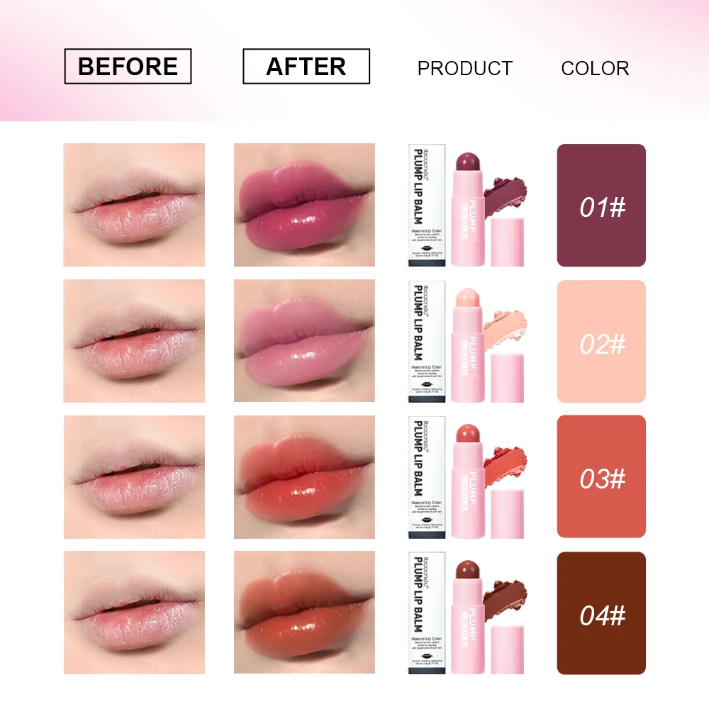 4.8G Hydraterende Mollige Lippenbalsem Stok Naakt Roze Lippenstift Voor Voller Lippen Extreme Lip Voller Instinct Volumizing Lip Make-Up