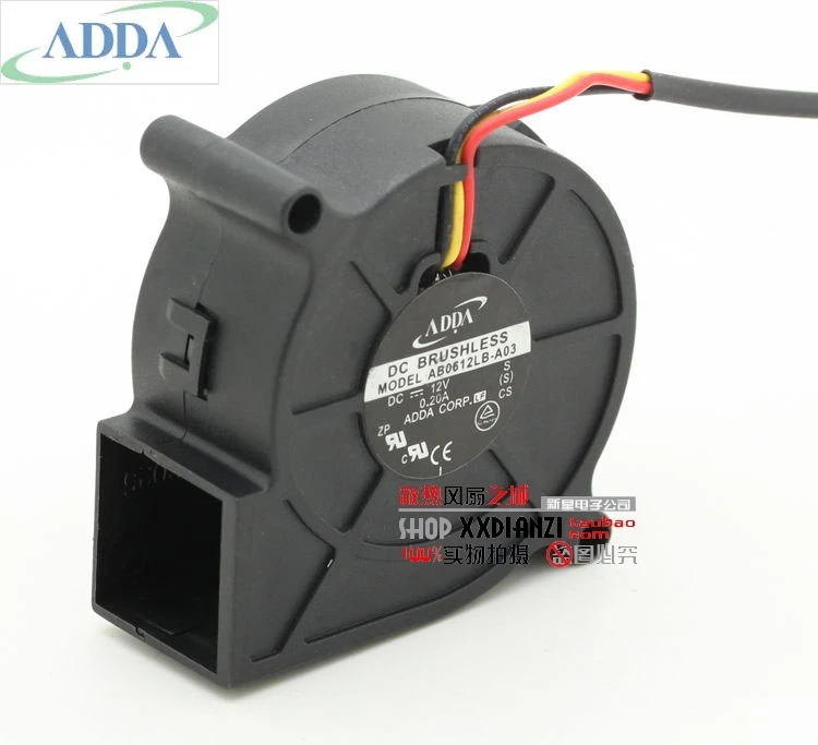 

New FOR ADDA AB0612LB-A03 6025 6cm 12V 0.2A dual ball bearing turbo centrifugal fan Wholesale