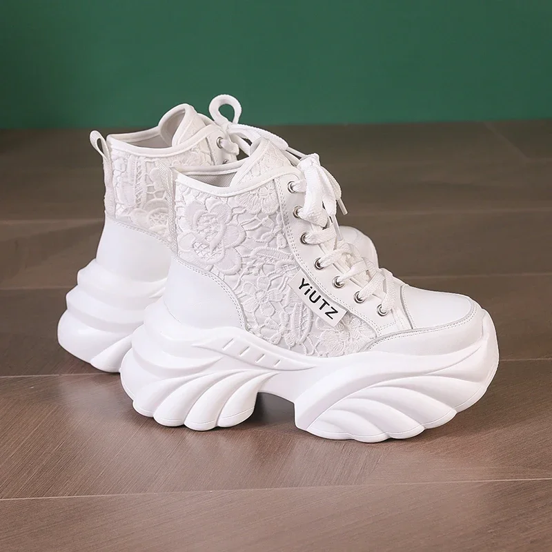 Autumn Women\'s Sneakers New Breathable High Platform Shoes Woman Ladies Vulcanize Casual Chunky Sneakers Zapatillas Mujer 8.5CM