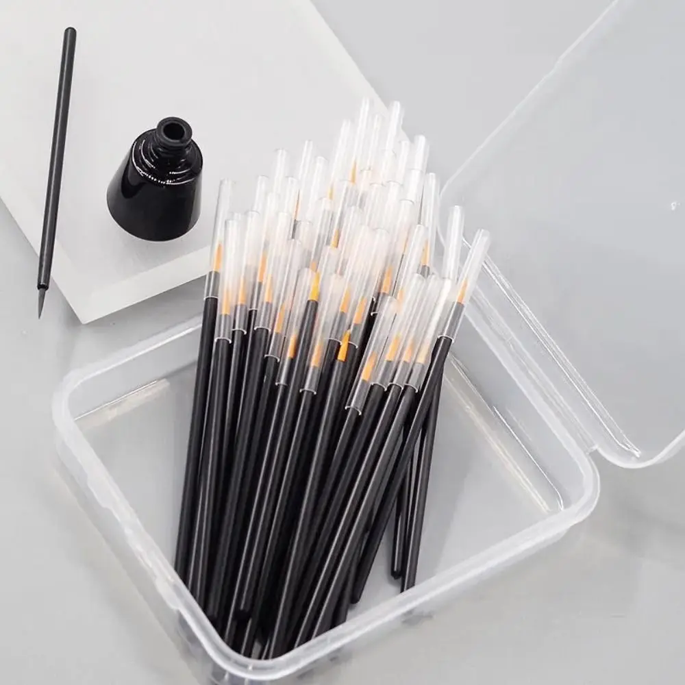 50/100Pcs Micro Disposable Eyeliner Brush Precision Individual Lip Liner Contour Brush Super Fine Professional Beauty