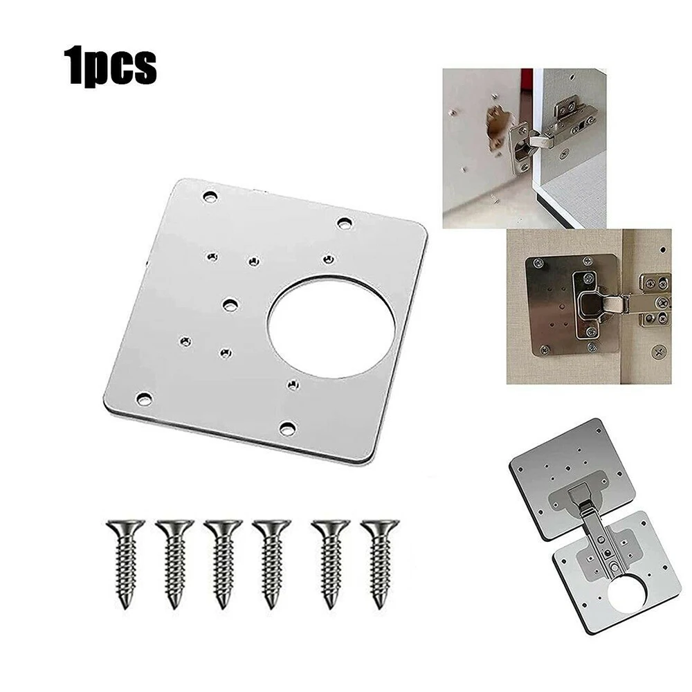 Stainless Steel Hinge Repair Plate for Cabinet Furniture Drawer Window Wooden Door Wardrobe Cabinet Repair Fixing Plate Set