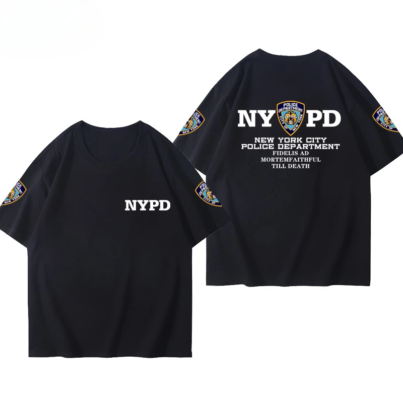 NYPD الأمريكية في الهواء الطلق التدريب التكتيكي القطن تي شيرت مكتب التحقيقات الفيدرالي الجيش مروحة LAPD الرجال والنساء الجيش قصيرة الأكمام تي شيرت