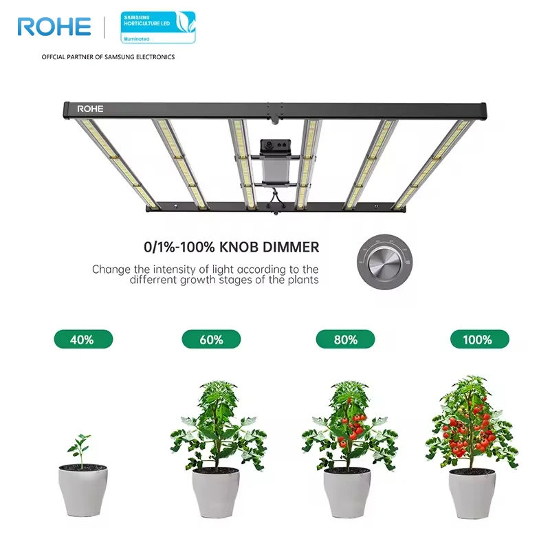 High Quality ROHE 650W LED 6 bar Samsung light source light led for growing flower stage seeds stage for indoor plant