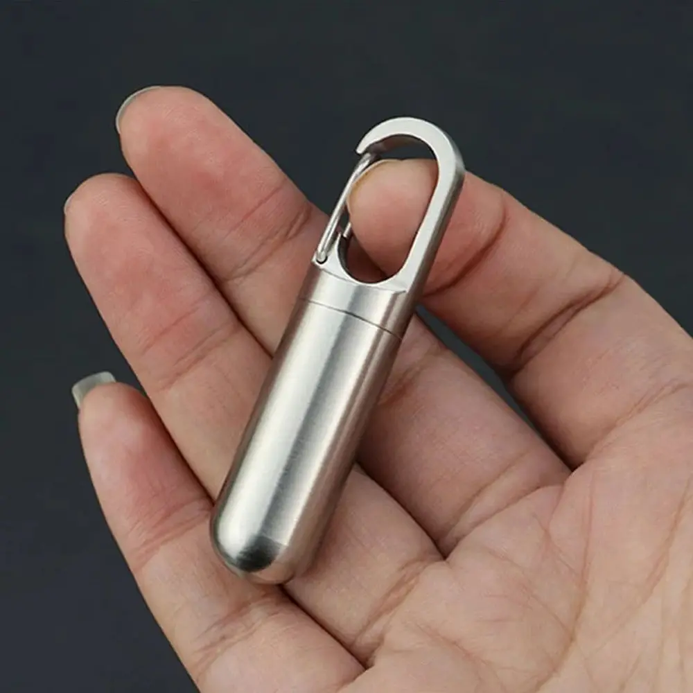 Mini Portable Outdoor Waterproof Key Ring Hang Buckle Travel Pill Case Granule Storage Box Medicine Pill Box Capsules Organizer