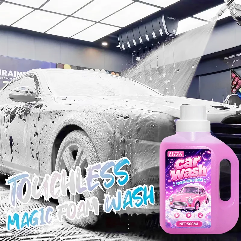 500ml Pink Foam Car Wash Wax, High‑Concentrate, PH‑Neutral Safe for All Vehicles, 2‑in‑One Wash & Care