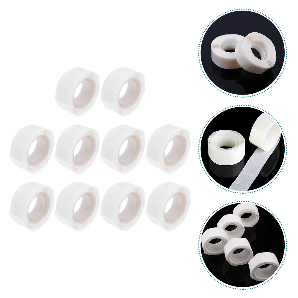 

10 Rolls Lash Glue Cup Decal Eyelash Extension Double Sided Adhesive Holder Sticker White Cup Pads Grafting Safe Quality