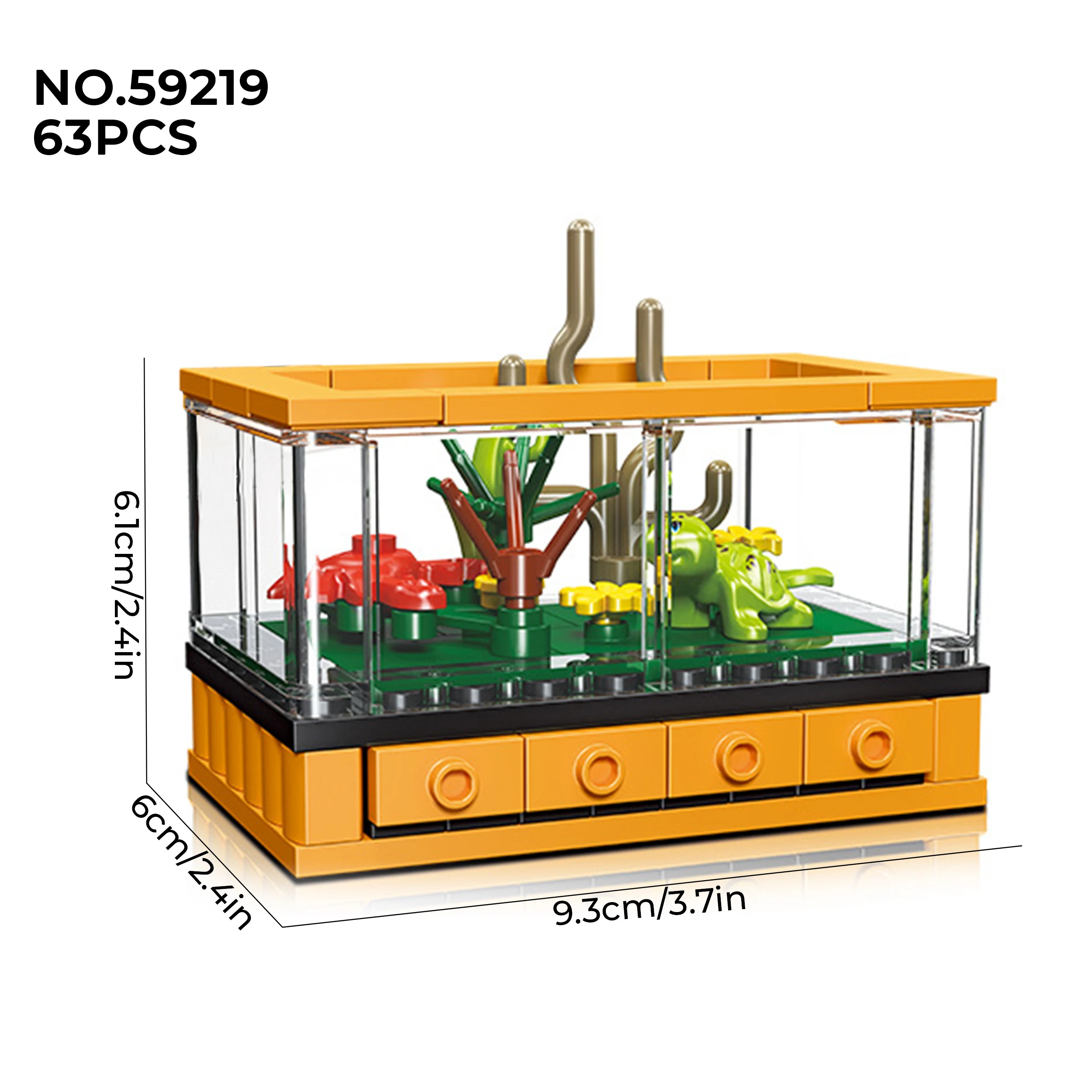 Micro Fish Tank Series Building Blocks Toy Desktop Model Creative Home Decoration Gift For Children