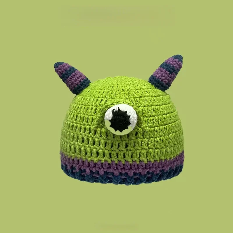 Unisex Sturmhaube Monster Shrek Mütze Wolle Winter Warme Strickmützen Grün Lustige Beanie Skullies Mütze für Damen Herren Rein handgefertigt – Detail 11