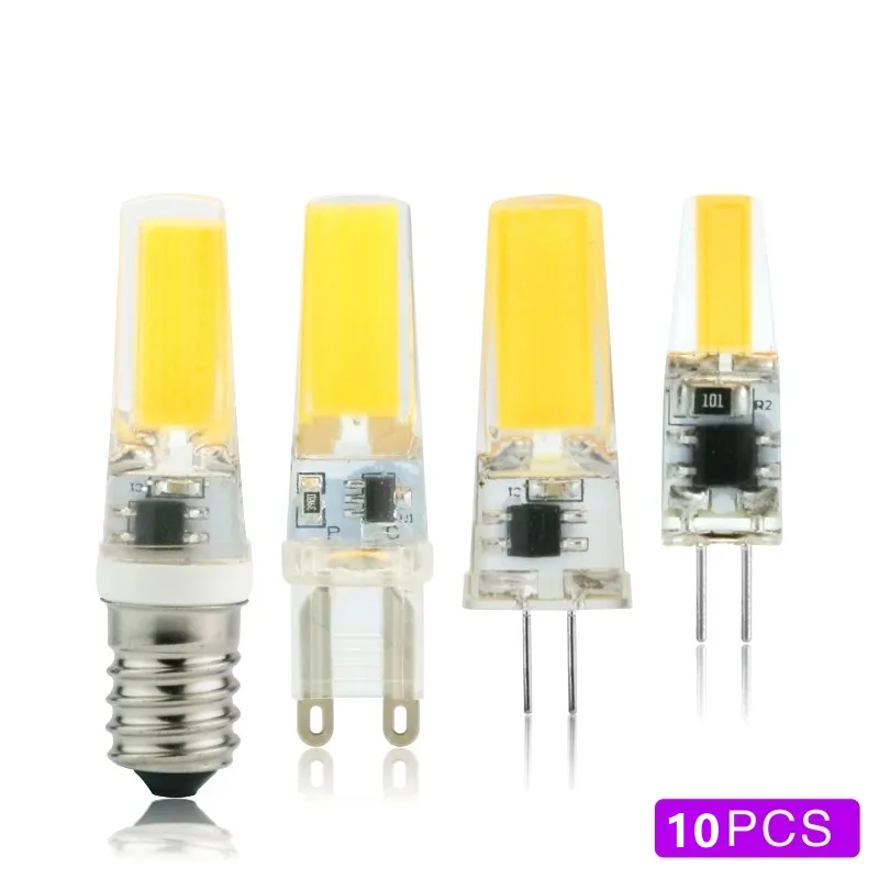 

10pcs/lot G4 G9 E14 LED 3W 6W Light Bulb AC/DC 12V 220V LED Lamp COB Spotlight Chandelier Replace Halogen Lamps Cold/Warm white