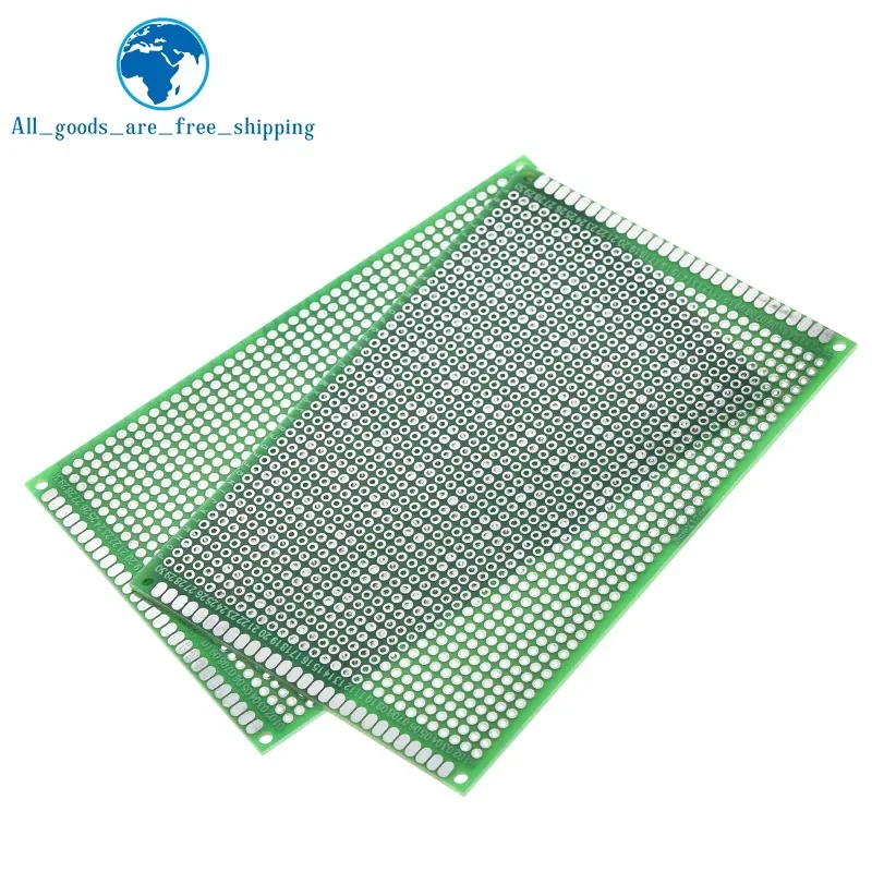 TZT  8x12cm 80x120 mm Double Side Prototype PCB Universal Printed Circuit Board Protoboard For Arduino