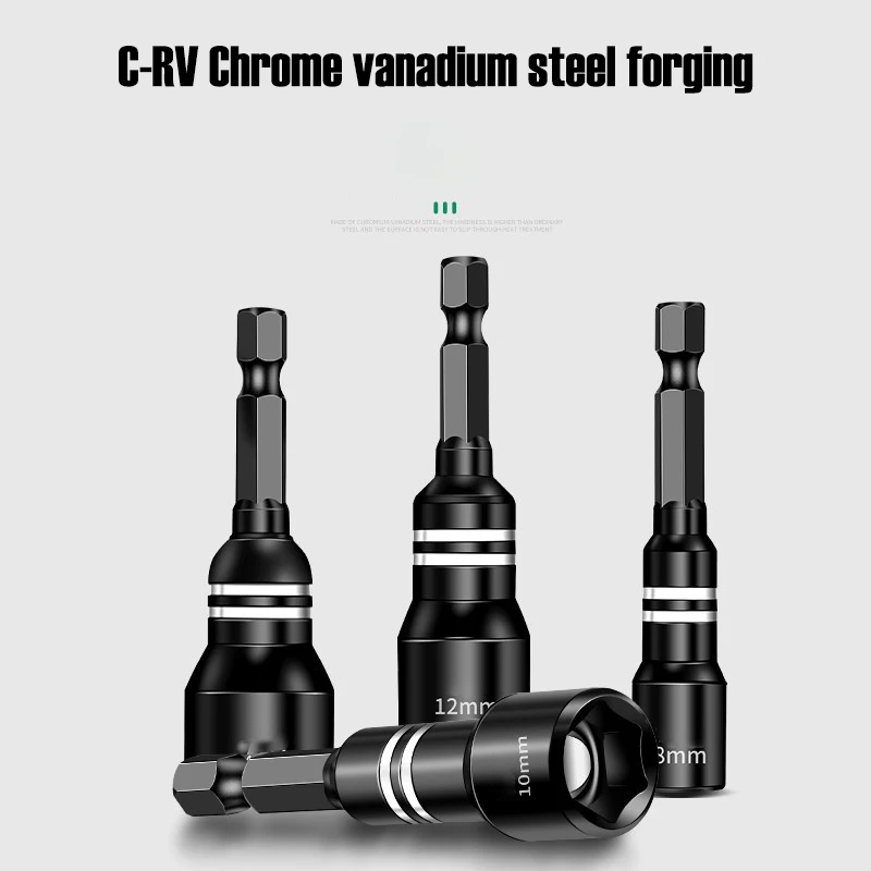 CR-V Stahl Magnetische Mutter Schraubendreher Buchse Bits Für Bohrmaschinen Hex Schaft Fahrer/Adapter Steckschlüssel Werkzeug Teile Zubehör – Detail 4