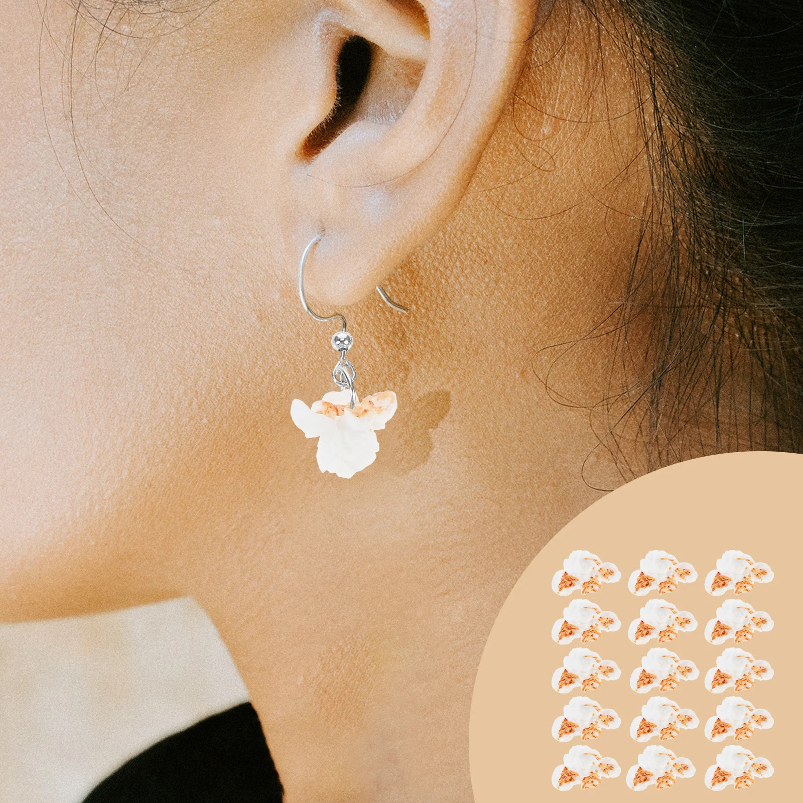 

20 Pcs Charms Resin Epoxy for Crafts Bead Keyring Accessory Parts Jewelry Decorate Ornaments DIY Popcorn