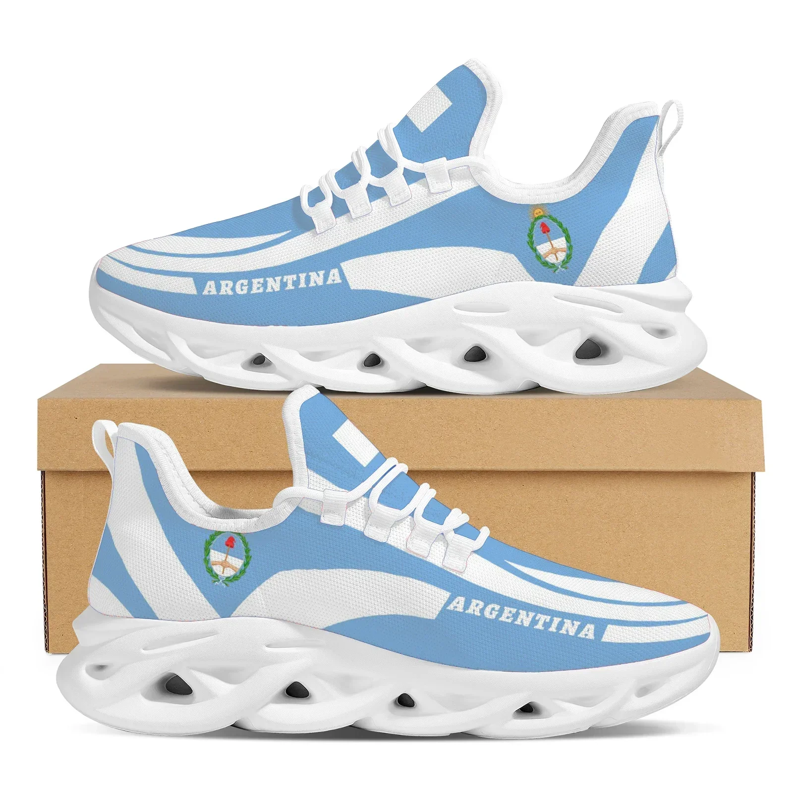 Argentina Sun Olive Branch National Emblem Design Sneakers Breathable Mesh Casual Vulcanized Shoes Lace-Up Basketball Shoes