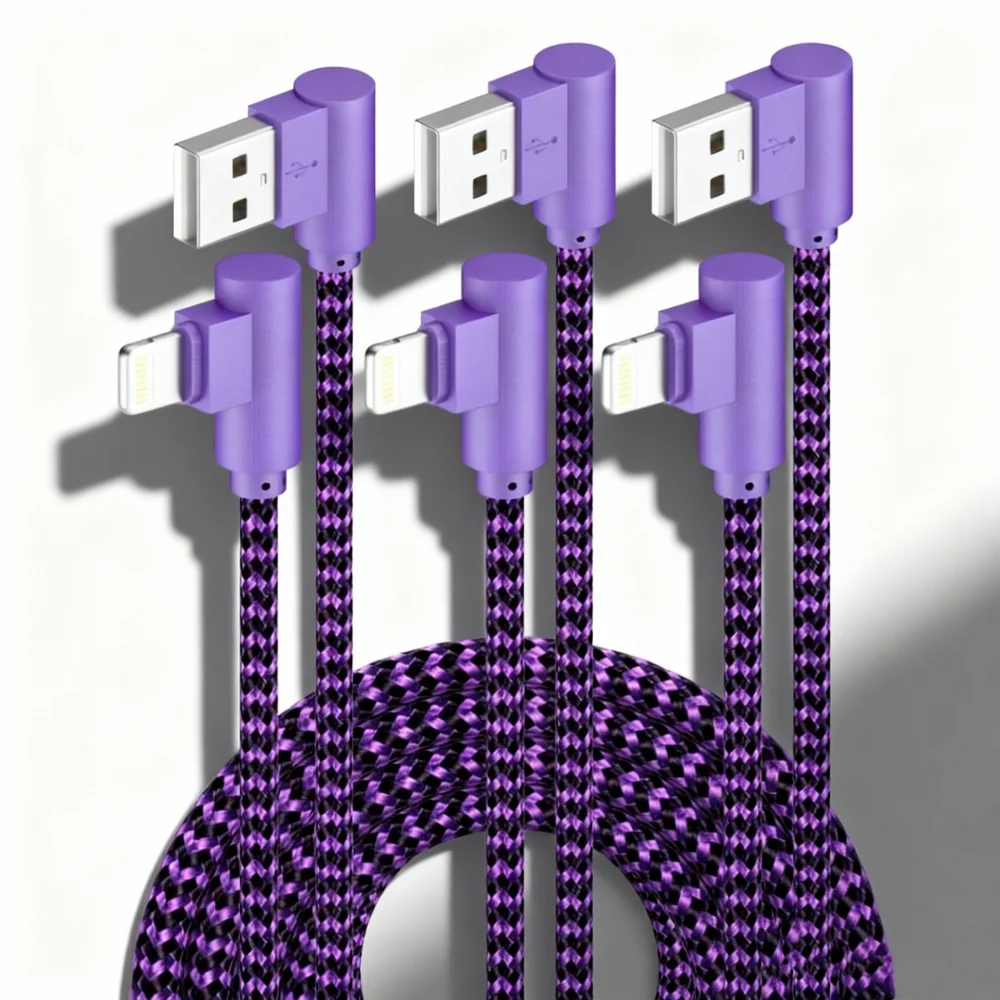 

ANSEIP 90 Degree USB A to Lightning Data Cable Fast Charging For iPhone 14 13 12 Pro Max Plus Mini 11 X 8 USB Charging Wire Cord