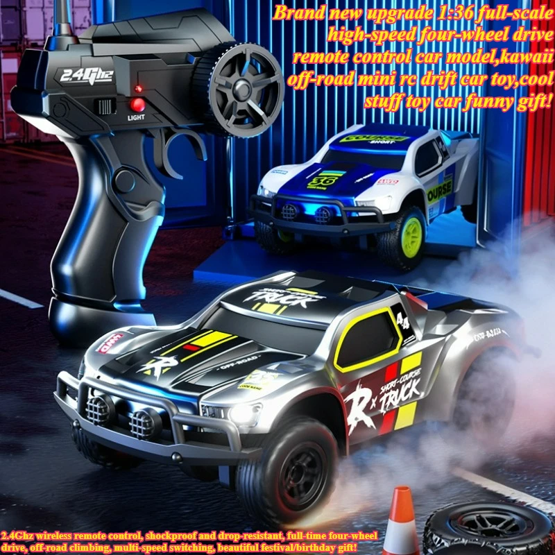 

Cool Stuff Toy Car Funny Gift-Hot 1:36 High Speed 4WD Mini Rc Truck,Remote Control Car,Off-road Stunt Rc Drift Car,Toys for Kids