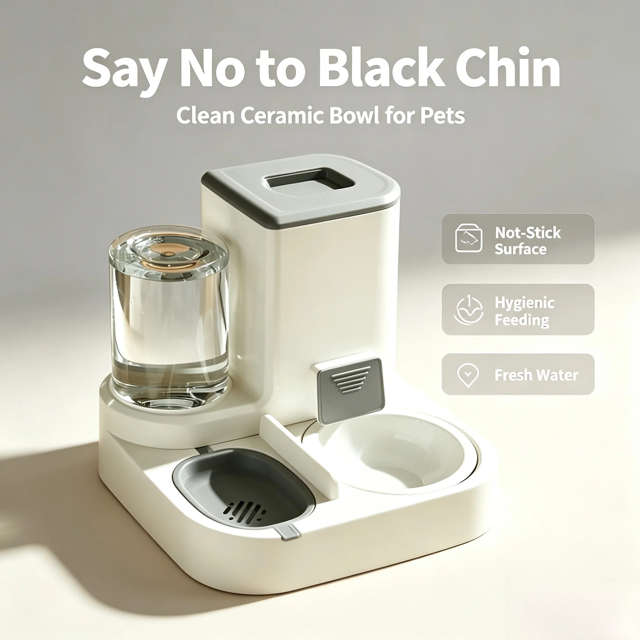 P All-in-one Food And Water Feeding Machine Feeding Dispenser Exquisite Cat Dog Bowl 1Drinking Fountain Pet Feeder Water Supply