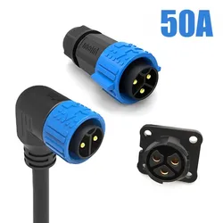 50A M25 Self-locking Waterproof Plug Socket 2Pin 3Pin Plug Large Current Male Female Connector IP67 Charge Power Aviation Plugs