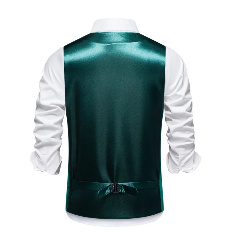 

2026 Men's Green Sleeveless Suit Vest, Blue Single-Breasted V-Neck Vest, Wedding/Party/Stage Performance Top Waistcoat.