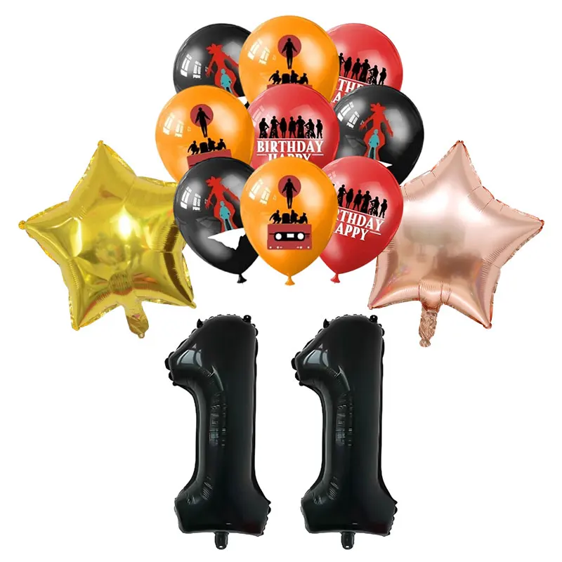 Stranger-Themen-Geburtstagsdekoration Horrorfilm-Geschirr Tasse Teller Tischdecke Luftballons Banner Geschenktüte Snackbox Partyzubehör – Detail 32