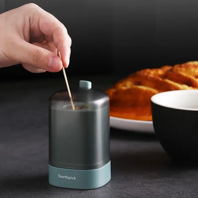 Convenient Automatic Toothpick Holder Container Wheat Straw Household Table Toothpick Storage Box Toothpick Dispenser Popular