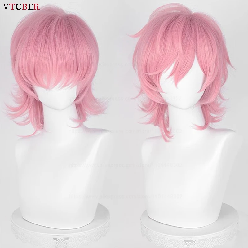 Ayato Yuri Cosplay Wig Anime Short Pink High Quality Heat Resistant Synthetic Hair Cosplay Role Play Anime Wigs + Wig Cap