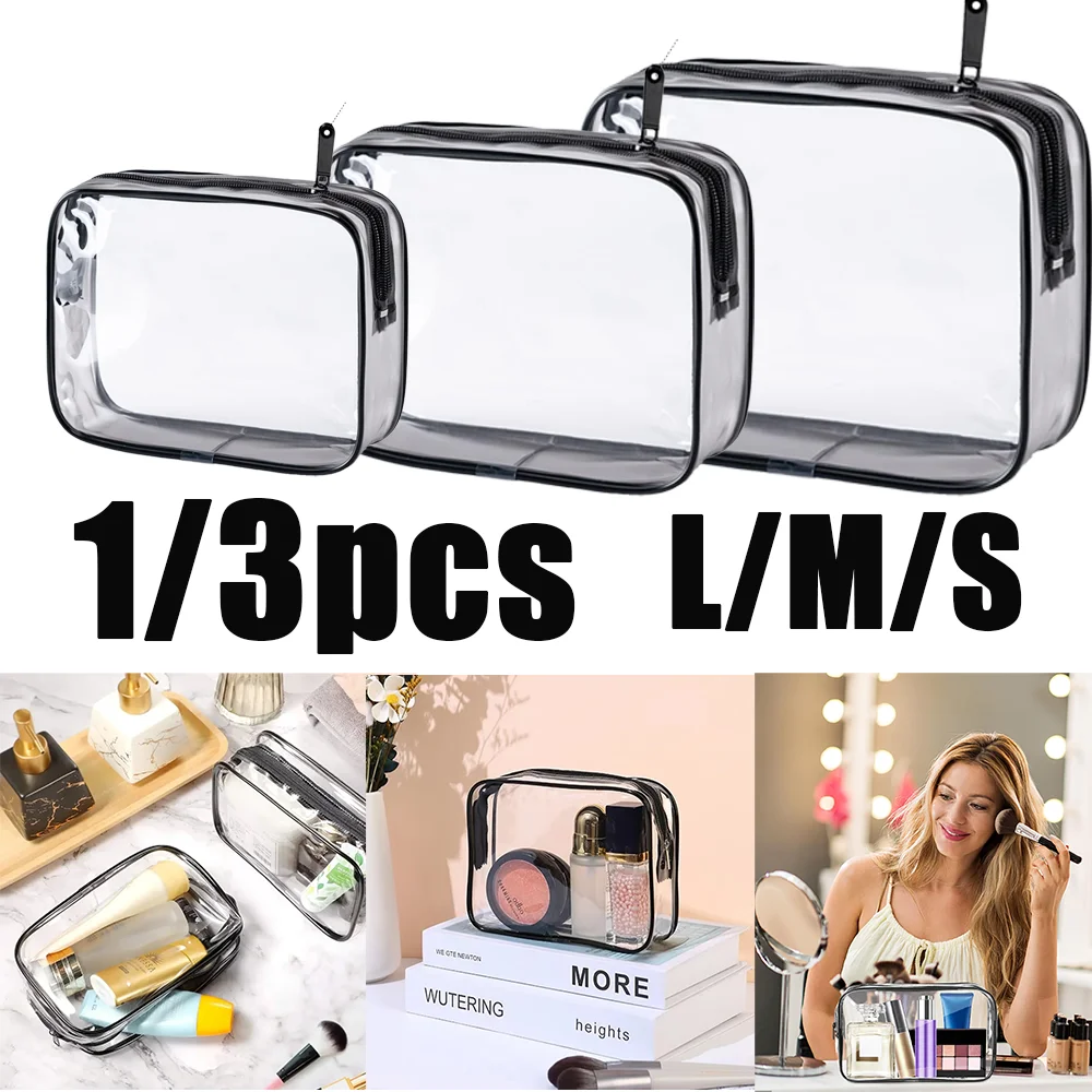 1/3pc Travel Organizer Bath Toiletry Wash Storage Bag Multifunction Large Capacity Waterproof Transparent With Zipper Women Gift