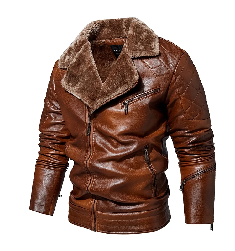 

Модная зимняя мужская куртка из искусственной кожи с воротником-стойкой, универсальная, повседневная, городская, стильная, молодежная, модная