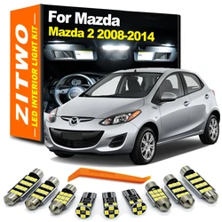 ZITWO 9Pcs No Error Canbus LED Interior Reading Light Plate Trunk Lamp Kit For Mazda 2 Mazda2 2008 2009 2010 2011 2012 2013 2014