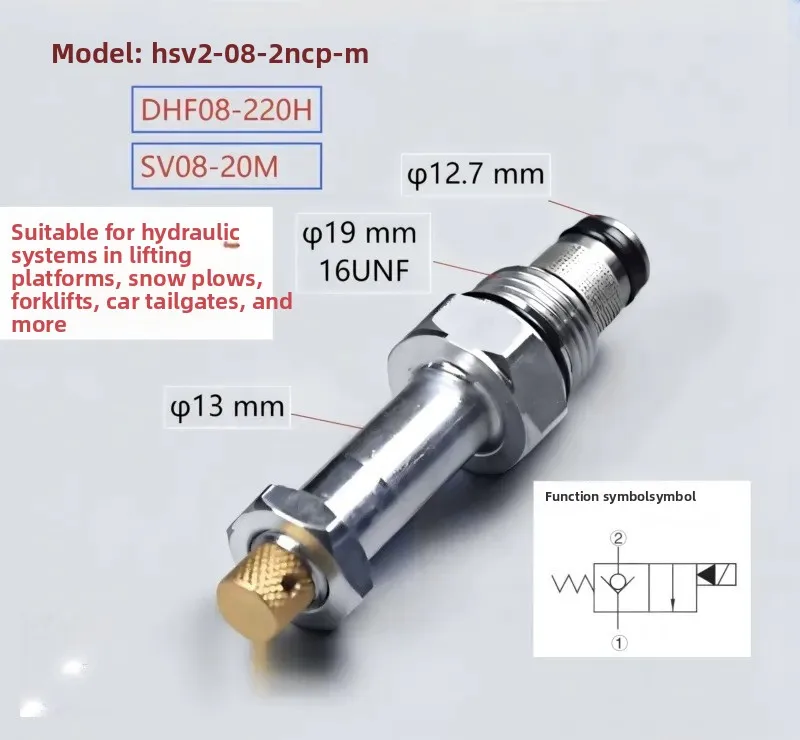 For Two Position Two Way Cartridge Hydraulic Solenoid Valve Normally Closed HSV2-08-2NCP Complete Model Factory Direct Sale