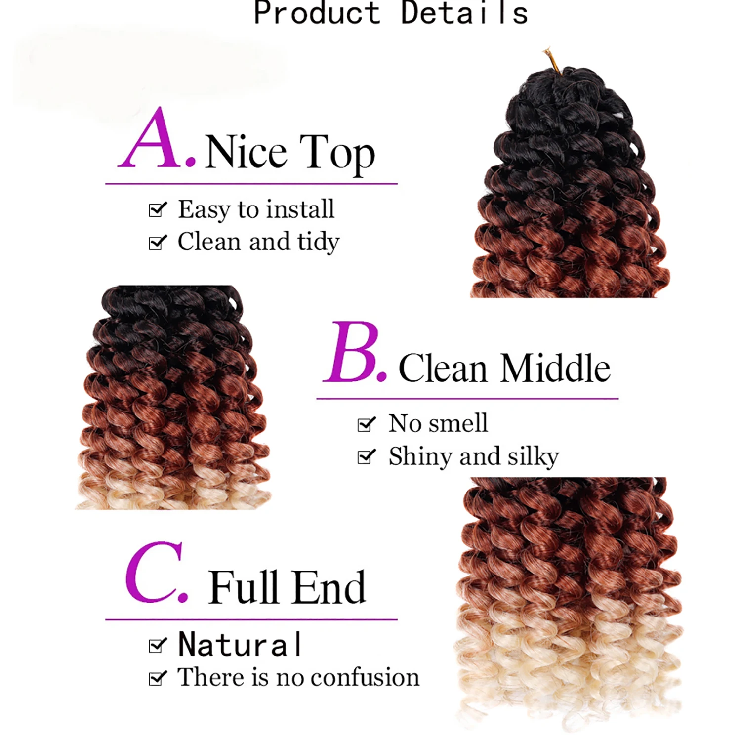 Jeedou GoGo الضفيرة الكروشيه الشعر موجة المياه تجديل للنساء أومبير أسود قصير الشاطئ الضفيرة الاصطناعية وصلات شعر تويست عميقة #5