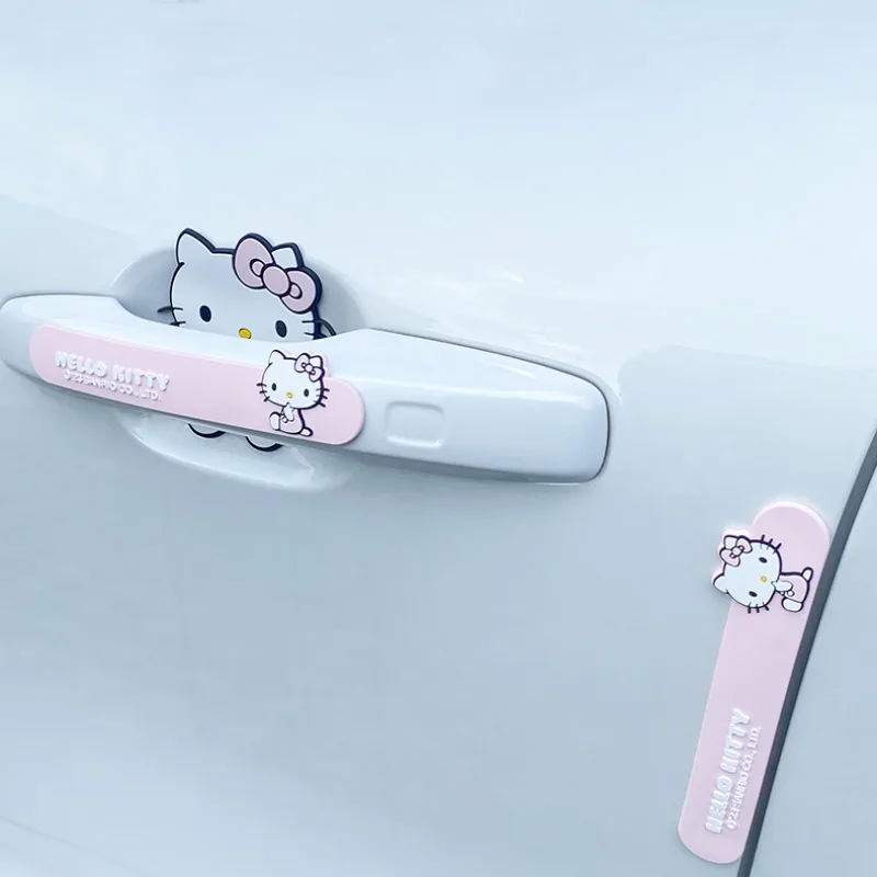 

Sanrio HelloKitty Car Anti-collision Strip Kawaii Cute Waterproof Anti Scratch Rubbing Silicagel Door Bowl Stickers Car Supplies