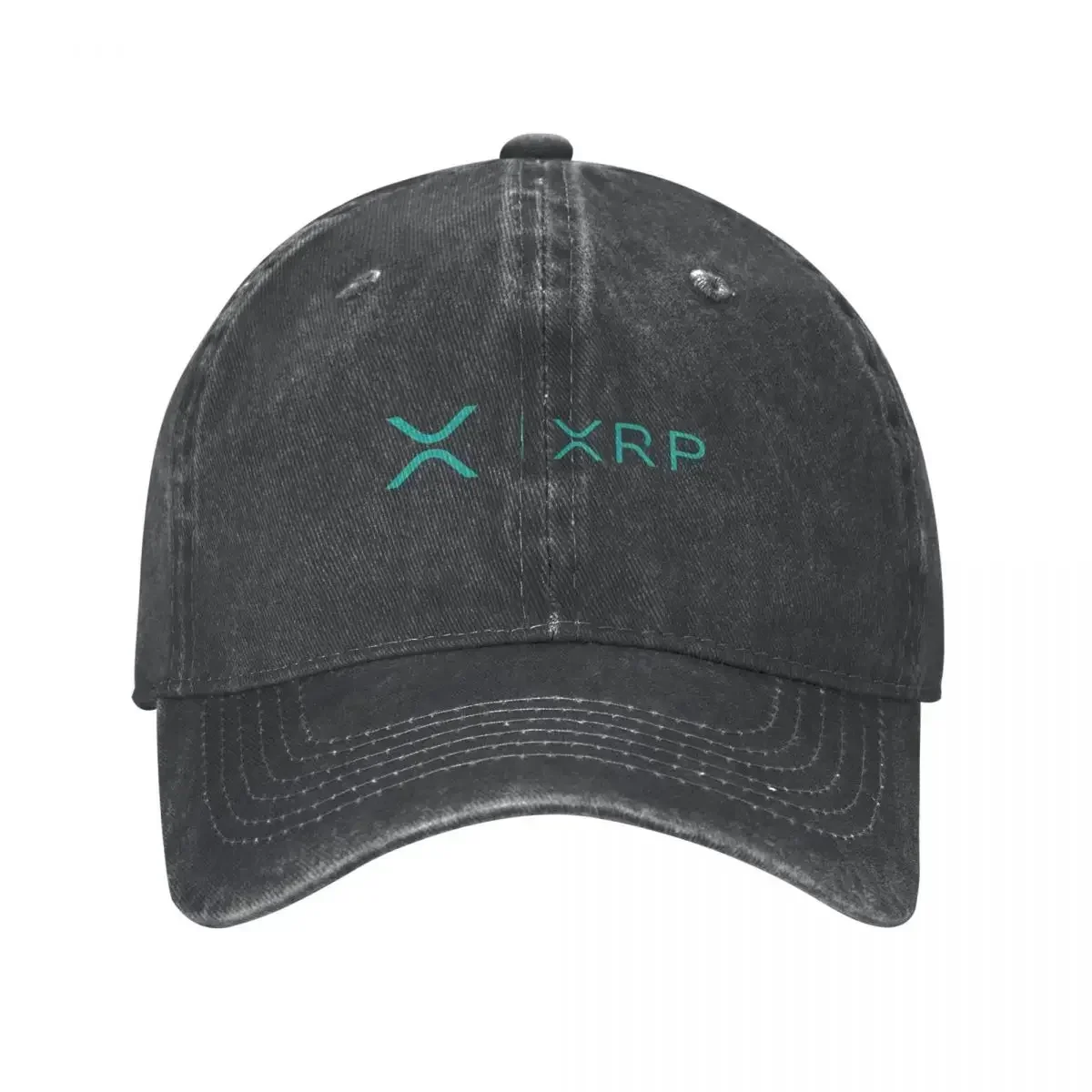 Nouvelle mode : Casquettes de baseball en denim vieilli, style XRP Ripple, avec logo vert menthe, thème crypto-monnaie et blockchain, pour le voyage