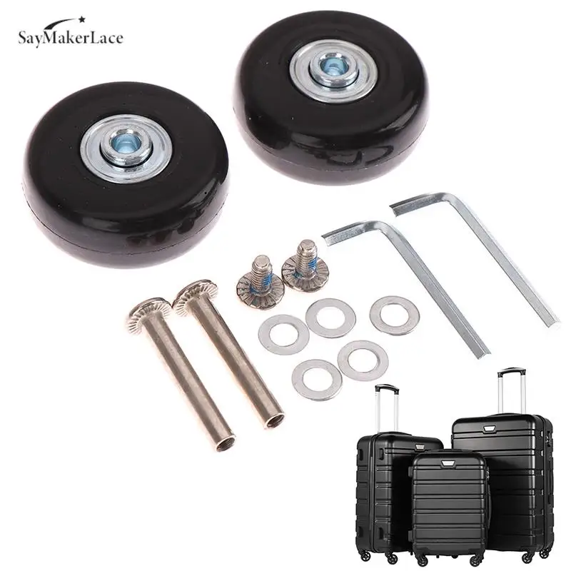 50*18mm Black Luggage Suitcase Replacement Wheels Suitcase Repair Axles Deluxe Black With Screw Accessories