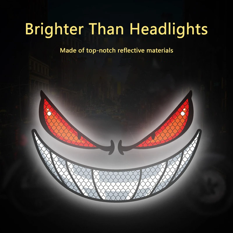 Waterproof Bicycle Reflective Stickers Cartoon Eyes Cycling Reflective Warning Stickers Electric Scooter Wear Resistant Stickers