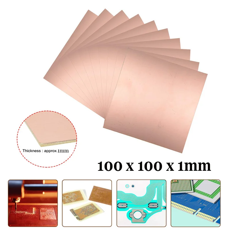 

1~10PCS 100x100mm FR4 Fiberglass Board PCB Single Side Prototype Board Diy Laminate Printed Circuit Board Electronic Kit