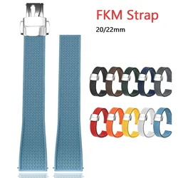 Fluoro Rubber Watch Band FKM Tropic Strap 20mm 22mm Butterfly Buckle Quick Release Universal Replace Belt Bracelet for Men Women