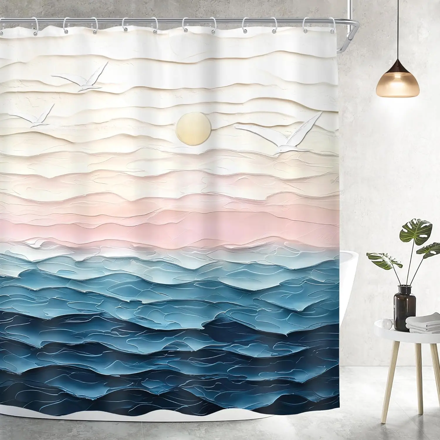 مجردة الأزرق شاطئ دش الستار النفط اللوحة المحيط موجة البحر الوردي الأصفر غروب الشمس شروق الشمس الصيف هاواي مشهد الطبيعة النسيج