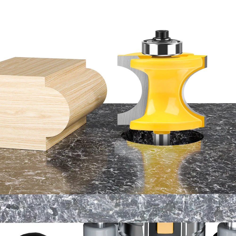 5PCS 1/4 Shank 6 Shank Bearing Semicircular Ball Milling Cutter Semicircular Engraving Machine Woodworking Milling Cutter