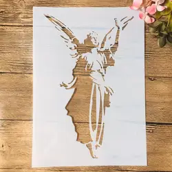 A4 29cm Angel GoddessDIY Layering Stencils Wall Painting Scrapbook Coloring Embossing Album Decorative Template