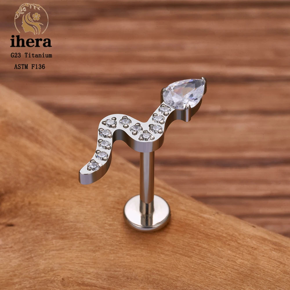 G23 Titanium Butterfly Heart Shape Piercing Ear Stud 16G CZ Tragus Cartilage Helix Conch Pierc Stud Earrings Women Body Jewelry