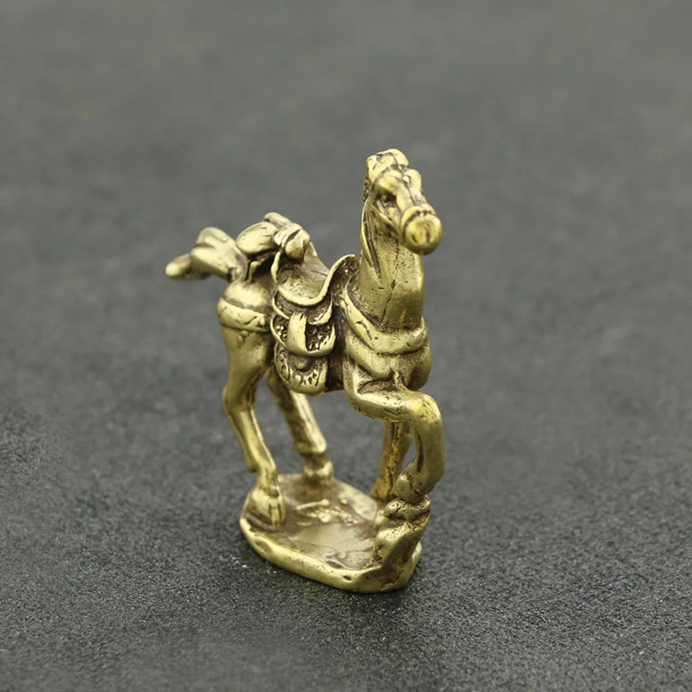 Vintage Do Old Brass Immediately Win Car Ornaments Brass Craft Zodiac Horse Ornaments Antique Animal Decorative Gifts